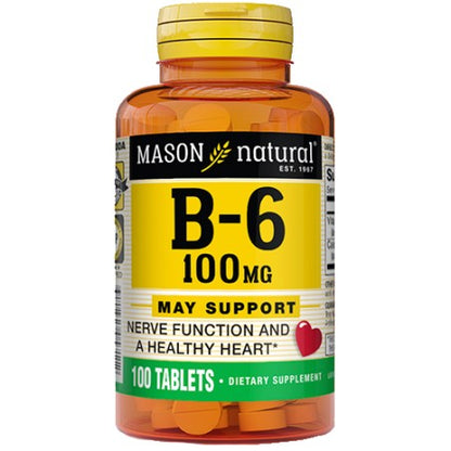 Vitamina B6 en Tabletas 100 mcg x 100 u - Mason Natural