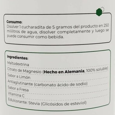 Citrato de Magnesio x 500 g - Mezcla Instantánea con Sabor - SORENU