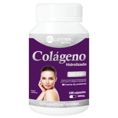 Colágeno Hidrolizado con Camu Camu en Cápsulas 500 mg x 100 u - BioCenter Natural