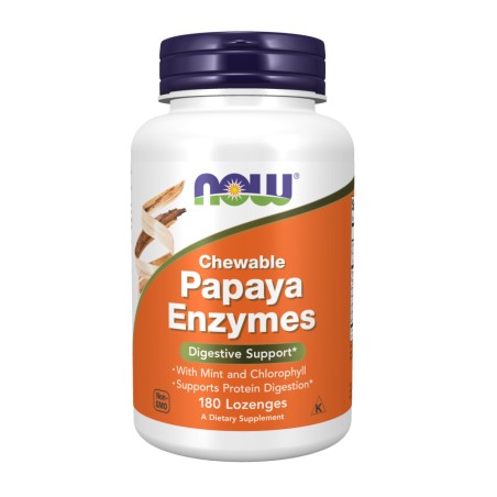 Enzimas digestivas de papaya en tabletas x180U-now foods