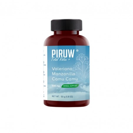 Total Relax - Valeriana, Manzanilla y Camu Camu en Cápsulas 100 u x 500 mg - Piruw